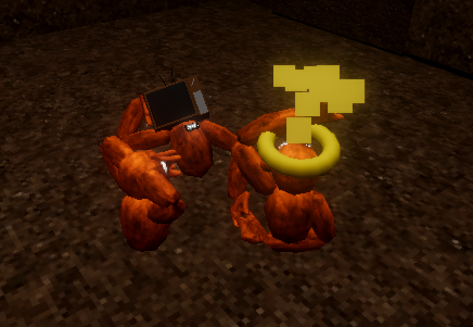 Two customized apes standing together