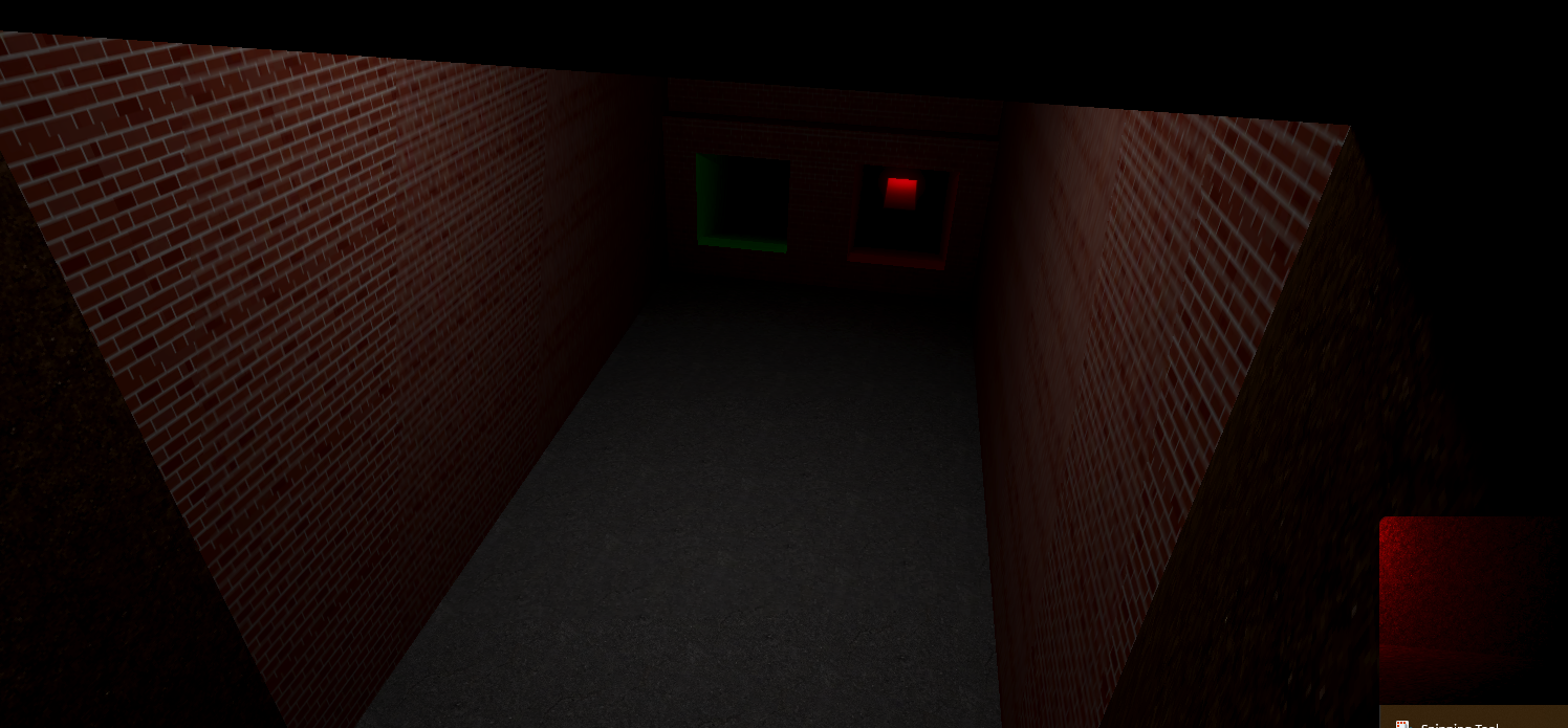 A dark brick hallway inside Stupid Ape Horror